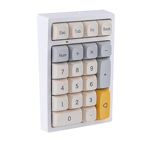 EPOMAKER TH21 21 Keys Hot Swap 2.4Ghz/Bluetooth 5.0/Wired Programmable RGB Mechanical Gaming Numpad with XDA Profile PBT Keycaps for Win/Mac (Geometry Grey, Gateron Pro Red)