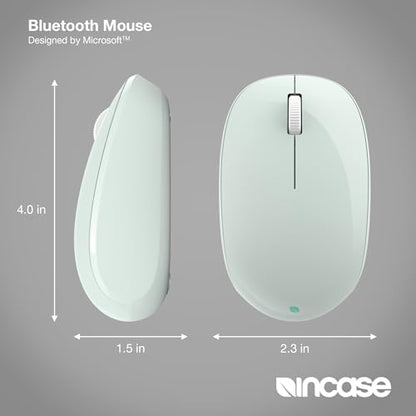 Incase Bluetooth Mouse - Designed by Microsoft - Compact, Comfortable, Right/Left Hand Use, 4-Way Scroll Wheel, Wireless Bluetooth Mouse for PC/Laptop/Desktop, Mac/Windows Computer (Mint) - color: Mint