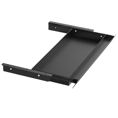 Large Under Desk Mounted Sliding Drawer with Pencil Tray and 60 Degree Tilt Panel to Pull Out, 26'' Long & 13'' deep Large Storage Organizer for Sit Stand Workstation - color: Without Bamboo Tray, size: XL
