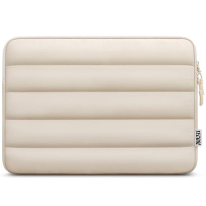 TECOOL Puffy 15.6 inch Laptop Case, Protective Laptop Sleeve 15.6 inch For 15-15.6" Lenovo Thinkpad ideapad HP Pavilion Acer Dell Asus Chromebook,MacBook Pro 16 M4 M3 M2 Waterproof Notebook Case,Beige - size: 15.6 Inch