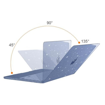 MOSISO Sparkly Glitter Case Compatible with MacBook Neo Case 13 inch 2026 | Model A3404 with A18 Pro Chip, Crack-Resistant Protective Hard Shell Case&Keyboard Cover&ScreenFilm&Pouch, Indigo - color: Indigo