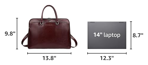 Blofinche Laptop Messenger shoulder bag: Genuine Leather work Briefcase 13.3 15.6 inch designer Satchel handbag - color: Coffee, size: 15.6 inch