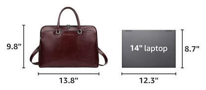 Blofinche Laptop Messenger shoulder bag: Genuine Leather work Briefcase 13.3 15.6 inch designer Satchel handbag - color: Coffee, size: 15.6 inch