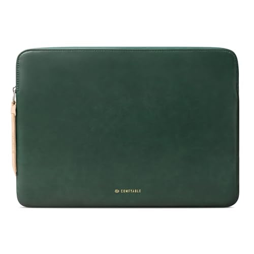 Comfyable Slim Protective Laptop Sleeve Compatible with 13/14 Inch MacBook Air & MacBook Pro M5/M4/M3/M2 Pro/Max 2026, Mac Travel Case, Laptop Pouch, Slim PU Leather Cover, Midnight Green - color: Midnight Green, size: For 13.3"-14" Mac Pro / Mac Air
