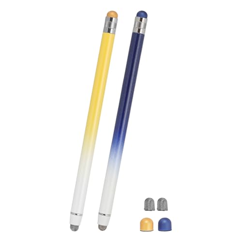 PATIKIL 2 Pcs Stylus Pens for Touch Screens, 2 in 1 High Sensitivity Universal Pen Capacitive Stylus for Phone Tablets Laptop Touch Screen Devices, Blue Yellow - color: Blue Yellow