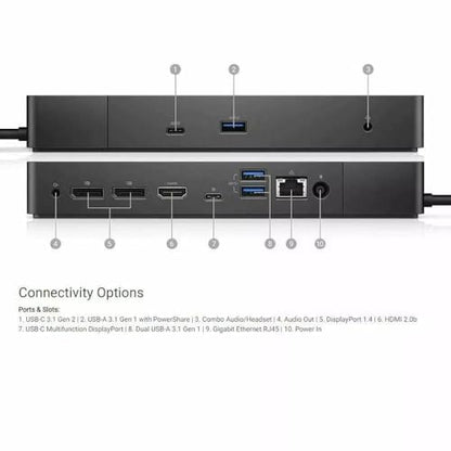 Dell Docking Station WD19S 180W Dual Monitor with 130W Power Delivery USB-C + HDMI + Dual DP Port - Ultimate Computer & Laptop,Workstation & Computer Docking Station (Renewed)