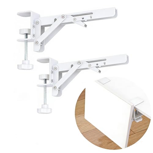Under Desk Keyboard Tray Support Bracket Adjustable Desktop Extension Board Stand Clamp-on Keyboard Holder Arm Rest Tray Extension Plate Support Rack for Desk, NO Board/Tray, 1 Set (Style02-White) - style: Style02-White