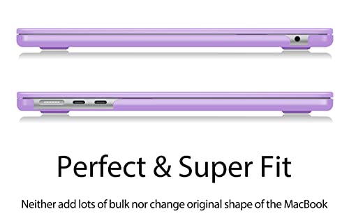 UESWILL Compatible with MacBook Air 13 inch M5 M4 M3 M2 Case 2022-2026 Model A3449 A3240 A3113 A2681, Matte Hard Shell Case Cover for MacBook Air 13.6 + Microfiber Cloth, Purple - color: Purple, size: MacBook Air 13" (M2 M3 M4 M5)