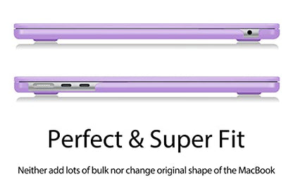 UESWILL Compatible with MacBook Air 13 inch M5 M4 M3 M2 Case 2022-2026 Model A3449 A3240 A3113 A2681, Matte Hard Shell Case Cover for MacBook Air 13.6 + Microfiber Cloth, Purple - color: Purple, size: MacBook Air 13" (M2 M3 M4 M5)