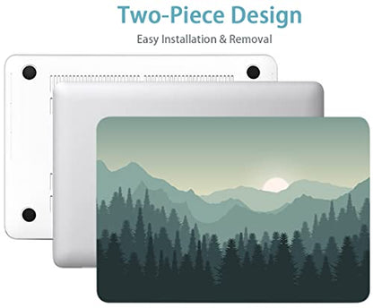 LanBaiLan Compatible with MacBook Air 13 inch Case M5 2026 M4 2025 M3 M2 2024-2022 A3449 A3240 A3113 A2681, 13.6 Plastic Hard Shell Case & Keyboard Cover, Mountains Landscape - color: Mountains Landscape