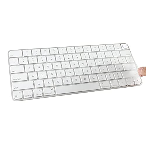 Allinside Soft Silicone Keyboard Cover for iMac Magic Keyboard (A3118 A2449 A2450, 2021–2024), Quiet Typing Keyboard Protector Skin, US Layout, Transparent - color: Transparent, size: Magic Keyboard (2021 iMac 24" A2449/A2450)