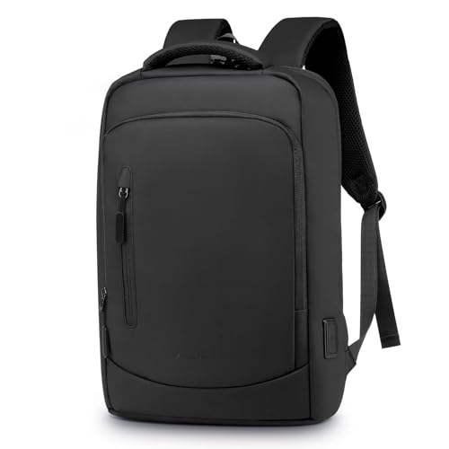 Small Inch Laptop Backpack with USB A/C Port, Slim Water-Resistant Computer Backpack for Work, College and Travel, Black - color: Black