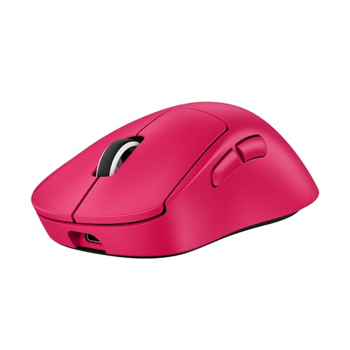 Logitech G PRO X Superlight 2 DEX Wireless Gaming Mouse - Magenta | 60g, Right-Handed Ergo Shape, <8 kHz Polling, 44K DPI, PowerPlay Wireless Charging Supported, USB-C, 5 Buttons, For PC/Mac - color: Magenta, size: Right-handed, style: Mouse