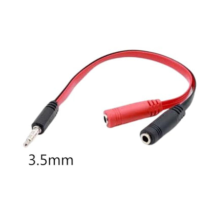 3.5MM Auditory Y Splitter Cable 20CM 1 Male/Female to 2 Male/Female for Headphones and Microphone Flat Wire Headsets Microphone - color: 2 male and 1 female