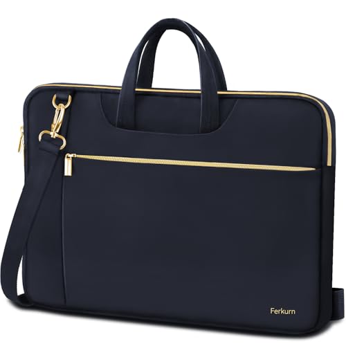 Ferkurn Laptop Case Bag Women Men Computer Sleeve with Shoulder Compatible with HP/Inspiron/Thinkpad/Vivobook/MSI/Surface, 17.3 inch, Deep Indigo - color: Deep Indigo, size: 17.3 inch