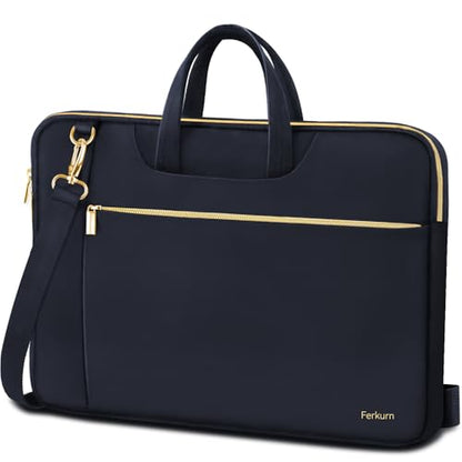 Ferkurn Laptop Case Bag Women Men Computer Sleeve with Shoulder Compatible with HP/Inspiron/Thinkpad/Vivobook/MSI/Surface, 17.3 inch, Deep Indigo - color: Deep Indigo, size: 17.3 inch