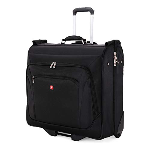 SwissGear 7895 Premium Rolling Garment Bag, Bonus Hanging Feature, Men's and Women's, 24-Inch Luggage - Black - color: Black, size: 24 inch Rolling