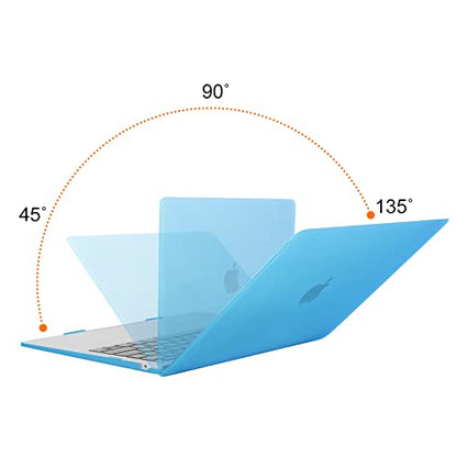 MOSISO Compatible with MacBook Air 13 inch Case M1 2021 2020 2019 2018 | A2337 A2179 A1932, Protective Hard Shell&Keyboard Cover&Screen Film&Pouch for MacBook Air 13.3 inch Case, Aqua Blue - color: Aqua Blue