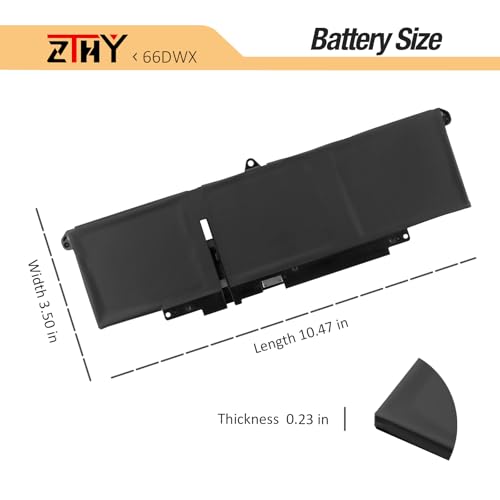 66DWX WW8N8 Laptop Battery for Dell Latitude 7640 7650 7440 7450 7340 7350 | P126F P126F001 P175G P175G001 P176G P176G001 P178G001 P179G P179G001 86D0Y FH97R 0HYH8 0CTJJ6 76KVG 599M7 11.4V 57Wh 3-Cell - size: 10.43*3.19*0.24inch 66DWX