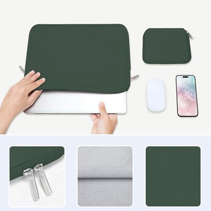 MOSISO Laptop Case 13 inch, 13 inch Laptop Sleeve with Small Case | Compatible with MacBook Neo / Air M5 M4 M3 M2 M1 2026-2018 / Pro M2 M1 2026-2016, Neoprene Computer Sleeve Bag,Midnight Green - color: Midnight Green, size: 13 inch