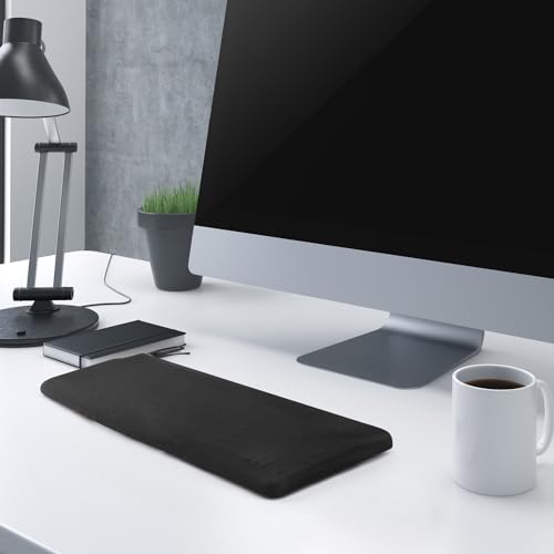 Keyboard Dust Cover for 75% 80% 96% Full Size PC Keyboards | Stretch Fabric Anti-Dust Keyboard Sleeve, Dustproof Protector Fits 14.9"x5.9" to 19.5"x7.5" Keyboards, Black, Size M - size: M