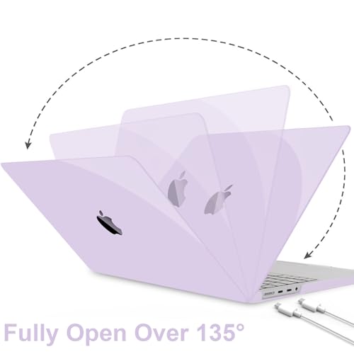 B BELK Compatible with MacBook Pro 14 inch Case 2026-2021 M5 M4 M3 M2 M1 A3427 A3426 A3434 A3112 A3185 A3401 A2918 A2992 A2779 A2442, Plastic Hard Shell Case+Keyboard Cover+Screen Protector, Purple - color: Clear Purple