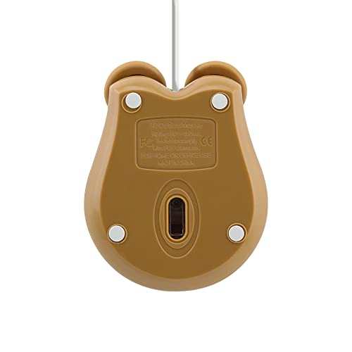 Sokelinn-six Wired Cute Mouse, USB Wired Mause for Kids with Lovely Cartoon Shaped, 1600PDI 3 Buttons Ergonomic Mini Mice for PC Laptop Desktop (Brown Bear) - color: Brown Bear