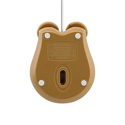 Sokelinn-six Wired Cute Mouse, USB Wired Mause for Kids with Lovely Cartoon Shaped, 1600PDI 3 Buttons Ergonomic Mini Mice for PC Laptop Desktop (Brown Bear) - color: Brown Bear