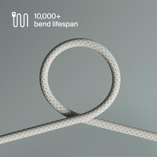 Clemm USB C to USB C Cable 100W 6.5ft, USB 3.2 Fast Charging Nylon Braided, Data Transfer & Video Output, Compatible with iPhone 17/16/15, Samsung Galaxy S25/S24, iPad Pro, MacBook Pro, Light Gray - color: Light Gray, size: 6.5ft, style: USB-C to USB-C