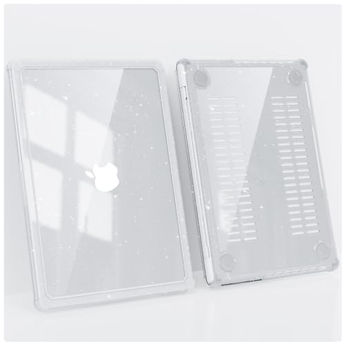Soonjet for MacBook Pro 14 inch Case 2025-2021 | M5 M4 M3 M2 M1 Pro/Max | Glitter ShockBumper | Military Drop Protection | Hard Shell Laptop Cover | Clear - color: Bumper Stellar Clear