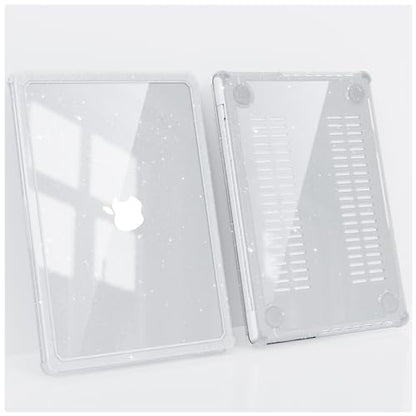 Soonjet for MacBook Pro 14 inch Case 2025-2021 | M5 M4 M3 M2 M1 Pro/Max | Glitter ShockBumper | Military Drop Protection | Hard Shell Laptop Cover | Clear - color: Bumper Stellar Clear