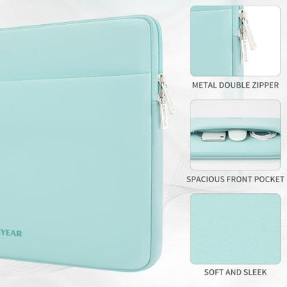 RAINYEAR Laptop Sleeve Case 13.3 Inch, Protective Portable Case with Front Pocket, Briefcase Handbag Laptop Bag Compatible with 13.3-14 Inch Laptop PC, 14 Inch MacBook Pro M5 M4 M3 M2 M1, Mint Green - color: Mint Green, size: 13.3-14 inch