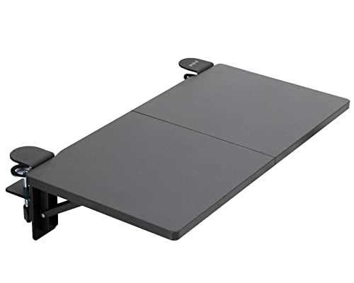 VIVO Clamp-on 24 x 12 inch (14 Including Clamps) Desk Extender, Wrist Support, Foldable Keyboard Tray, Table Mount for Sit Stand Desks, Black, DESK-EXT24. | Foldable, Wrist Support Arm Rest, Office Keyboard Tray, Side Table Extension Attachment - size: 24