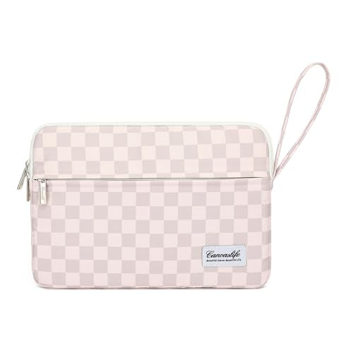 Canvaslife Laptop Sleeve Case Cover with Pocket for MacBook Pro 14 inch and 14 inch-14.4 inch HP, Lenovo, Dell, ASUS, Acer Notebook Computer (Neutral Checker) - color: New Neutral Checker, size: 14 inch / 14.0 inch