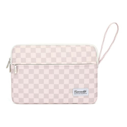 Canvaslife Laptop Sleeve Case Cover with Pocket for MacBook Pro 14 inch and 14 inch-14.4 inch HP, Lenovo, Dell, ASUS, Acer Notebook Computer (Neutral Checker) - color: New Neutral Checker, size: 14 inch / 14.0 inch
