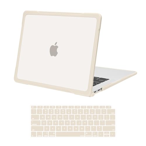 MOSISO Compatible with MacBook Air 13 inch Case M1 2018-2021, Starlight Clear - color: Starlight