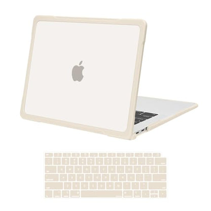 MOSISO Compatible with MacBook Air 13 inch Case M1 2018-2021, Starlight Clear - color: Starlight