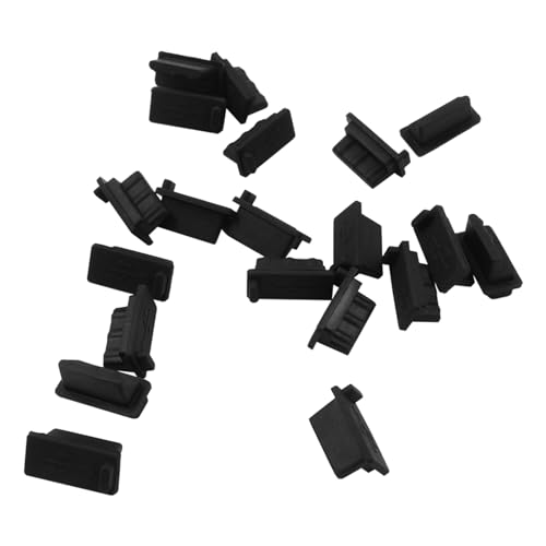 Jiozermi Black Silicone USB A Female Anti Dust Plug, 20 Pcs | Protector Stopper, Port Cap Cover, Dustproof Cap, For Desktop PC Laptops - color: Black