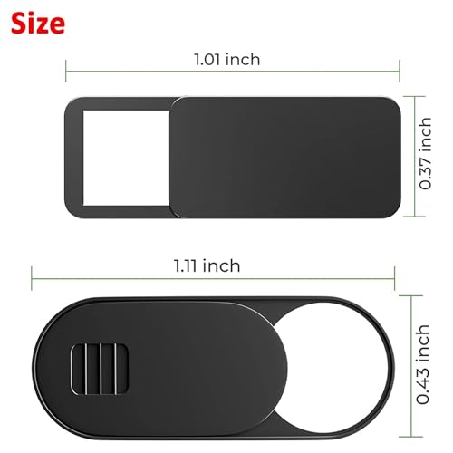6 Pcs Laptop Camera Cover Slide (3 Large & 3 Medium) Ultra-Thin Webcam Cover with Case/Cleaning Cloth, Compatible with MacBook, Laptop, PC, iMac, iPad, iPhone, 0.03 in, Protect Privacy and Security - color: Black-3M&3L, size: Large&Medium