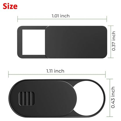 6 Pcs Laptop Camera Cover Slide (3 Large & 3 Medium) Ultra-Thin Webcam Cover with Case/Cleaning Cloth, Compatible with MacBook, Laptop, PC, iMac, iPad, iPhone, 0.03 in, Protect Privacy and Security - color: Black-3M&3L, size: Large&Medium