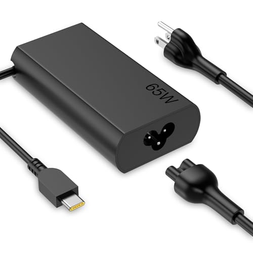 Slim 65W USB C Laptop Charger Compatible with Lenovo ThinkPad T480s T580s T490 E480 E580 X1Carbon X13 Chromebook 2nd Gen Yoga Slim Type C Fast Charging Computer Power Cord - size: 65w Type C