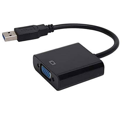 Zopsc USB 3.0 to VGA Adapter Cable, 5Gbps, HD 1080P, 15Pin Female, Multi Display Support, No External Power Supply, for PC, Laptops, Desktops, Black - color: Black