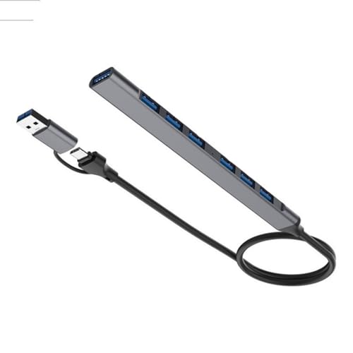 Aluminum 4/7 Port USB C Adapter Docking Station USB2.0+USB3.0 Laptop Dock