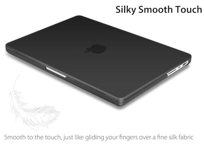 UESWILL for MacBook Pro 14 inch Case M5 M4 M3 M2 M1 A3427 A3426 A3434 A3401 A3185 A3112 A2992 A2918 A2779 A2442 (2021-2026), Smooth Touch Matte Hard Shell Cover + Microfiber Cloth, Black - color: Black, size: MacBook Pro 14" (M1 M2 M3 M4 M5)