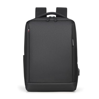 FANDARE 15.6 inch Business Laptop Rucksack Bag with USB Charging Port Mens Laptop Backpack Business Travel Rucksack Polyester Daypack with Luggage Strap Multi-Compartment for Work Commuter Black - color: Black