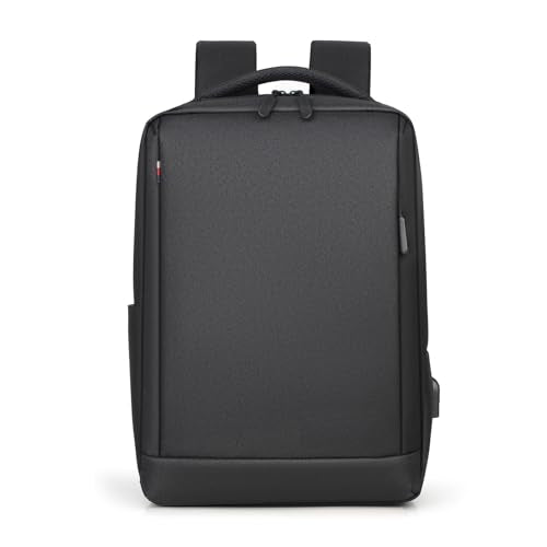 FANDARE 15.6 inch Business Laptop Rucksack Bag with USB Charging Port Mens Laptop Backpack Business Travel Rucksack Polyester Daypack with Luggage Strap Multi-Compartment for Work Commuter Black - color: Black