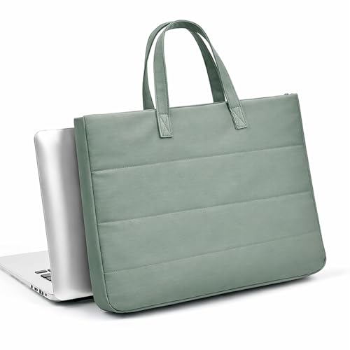 14 Inch Laptop Bag, Water-Repellent Fabric, Compatible with MacBook Pro 14 Inch, MacBook Air, Lightweight Laptop Case for Work, Travel, Study, Mint Green - color: Mint Green, size: 13-14inch