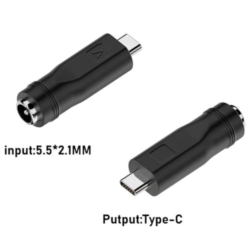 USB C Converter to DC 5.5mm X 2.1mm Adapter, USB-C to 12V Barrel 5.5mmX2.1mm Adapter Made for USB Lights, Small Fan, Foldable Solar, Laptops, Cameras Series - style: 5.5x2.1 to USB C