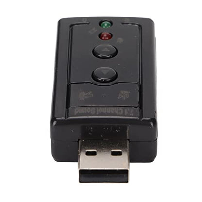 7.1 Channel USB External Sound Audio Adapter Laptop PC Sound Built in Amplifier and Volume Controls with 3.5MM Ports and Microphone for Wins/for Android