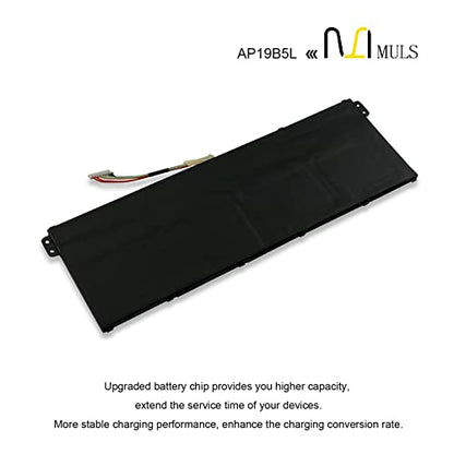 MULS AP19B5L Laptop Battery for Acer Aspire 5 A515-43 A515-52 SF314-42 | A515-43-R19L A515-43-R73N A515-43-R6MB A515-43G A515-52G SF314-42-R2VJ SF314-42-R2CZ SP314-21N-R5FR Vero AV15-51 15.4V 54.6Wh